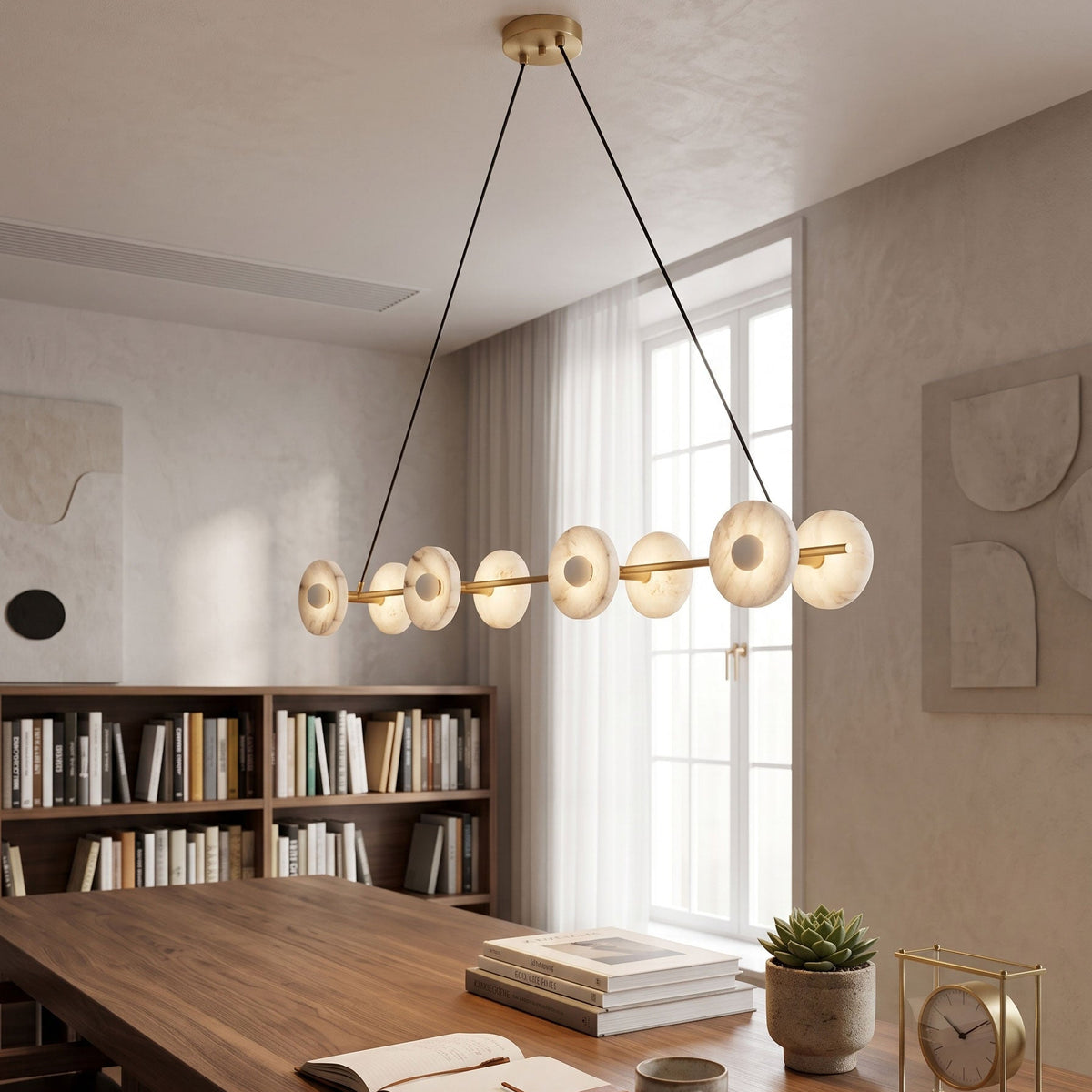 Ryland Alabaster Chandelier full silhouette